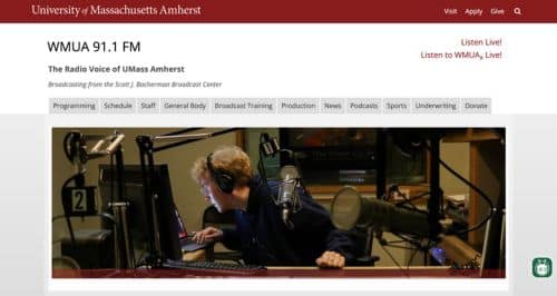Guide to Media - WMUA (91.1 FM) - Screenshot