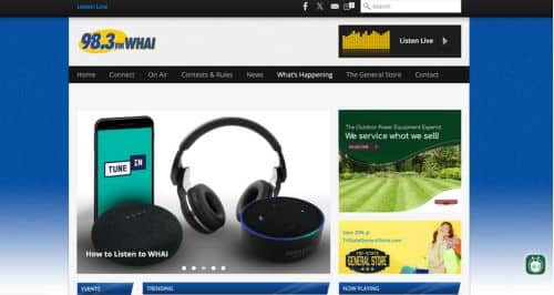 Guide to media - WHAI (98.3 FM) - Screenshot