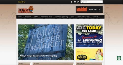 Guide to media - WPVQ-FM (Bear Country 95.3) - Screenshot